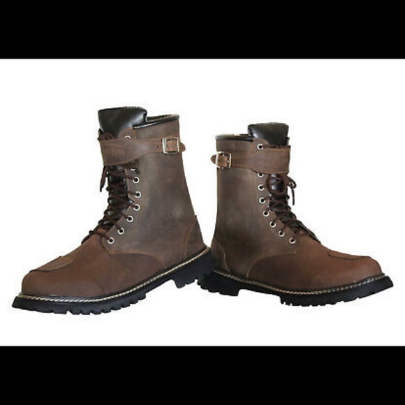 Men Military Motorcycle Biker Combat Riding Ankle Leather Boots - Picture 8 of 10